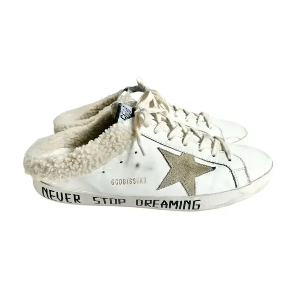 🔃Golden Goose Super Star Distressed Leather Shearling Lined Men’s Sneakers - Picture 3 of 10